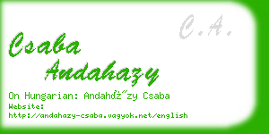 csaba andahazy business card